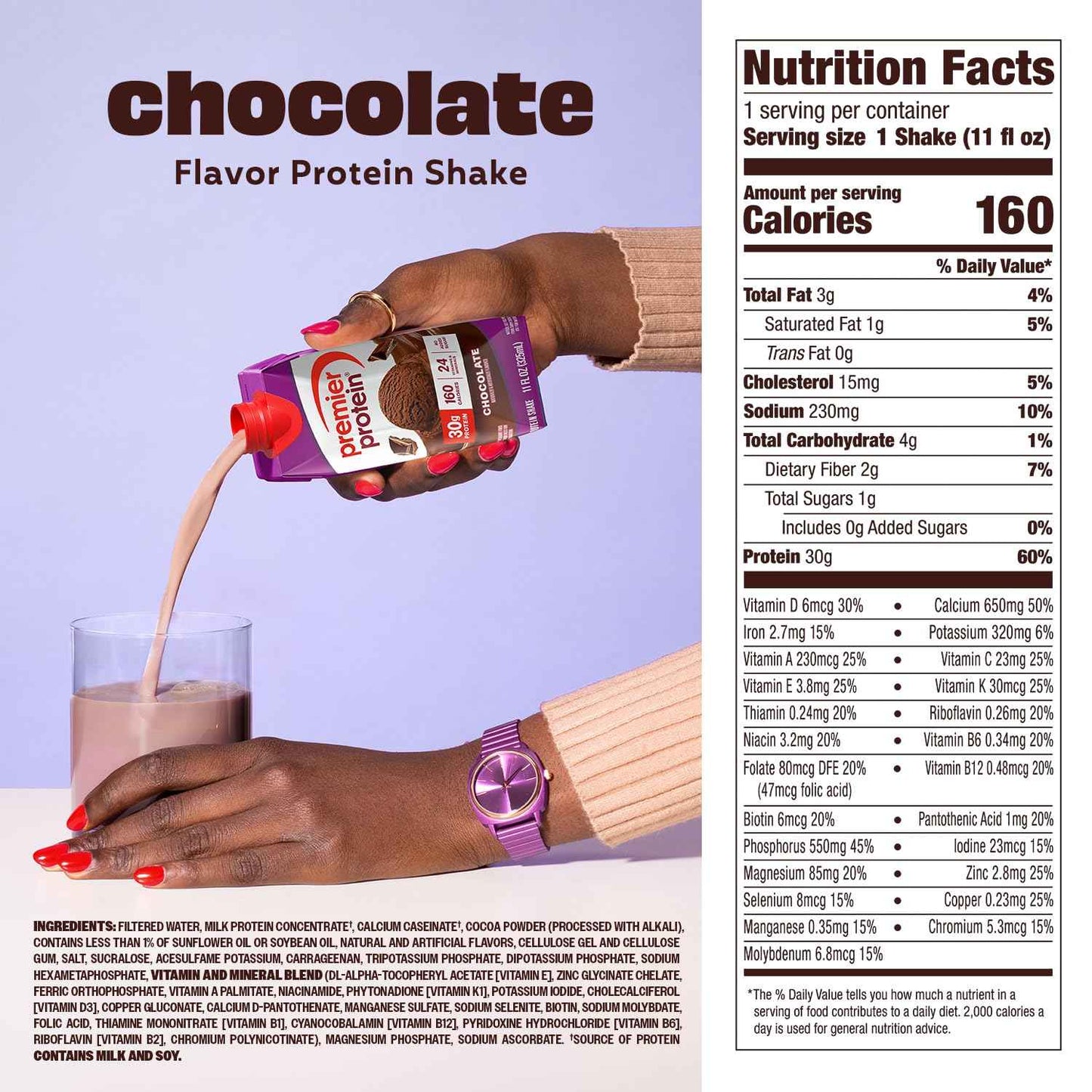 Premier Protein Shake, Chocolate, 30g Protein, 11 fl oz, 12 Pack | Post-Workout Recovery Ritual for Your Self-Care Routine