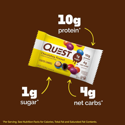 Quest Nutrition Coated Candies Chocolatey Peanut – Wellness Pantry Treat for Guilt-Free Evening Indulgence, 10g Protein