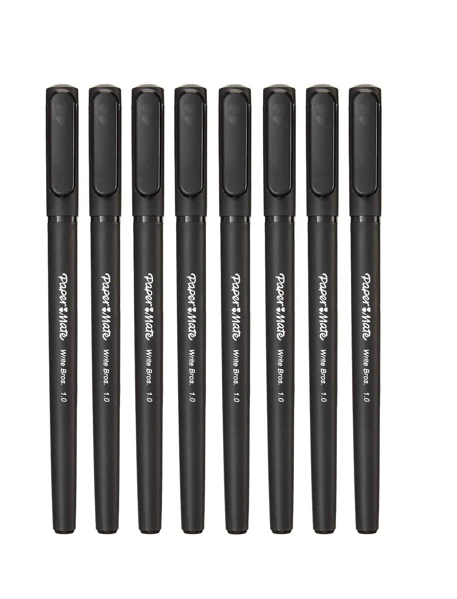 Paper Mate Write Bros Stick Pen – Jacket Pocket and Kitchen Drawer Everyday Carry, Medium Point Black 8 Pack