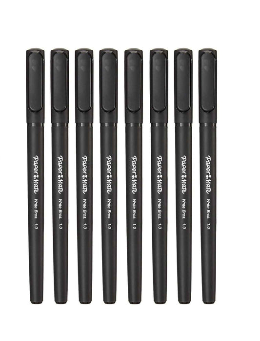 Paper Mate Write Bros Stick Pen – Jacket Pocket and Kitchen Drawer Everyday Carry, Medium Point Black 8 Pack