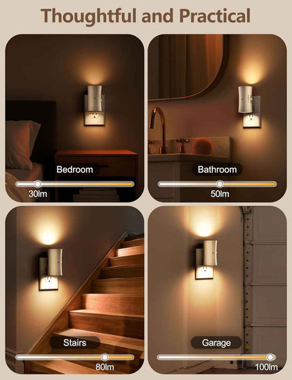 Scandinavian Night Light Plug into Wall 2 Pack – 3000K Warm White LED Nightlight for Cozy Bedroom and Living Room Ambiance