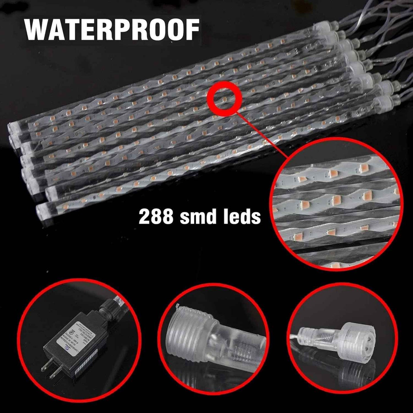 TW SHINE Christmas Meteor Shower Lights, Blue LED Snowfall Tube Set as Holiday Gift for Home Decorators and Hosts