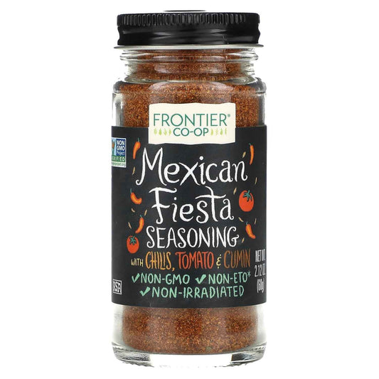 Frontier Co-op Mexican Fiesta Seasoning – Salt-Free Heart-Healthy Pantry Spice for Low-Sodium Wellness Cooking