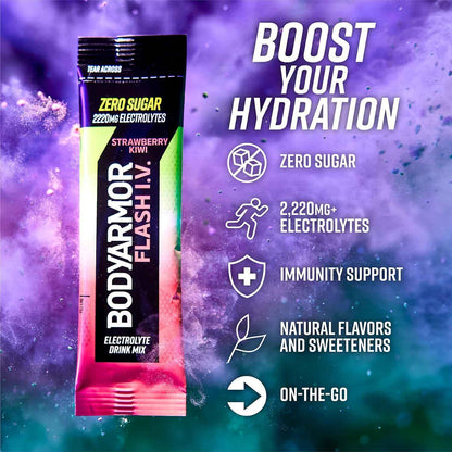 BODYARMOR Flash IV Electrolyte Packets – Adventure Hydration for Biking Kayaking and Weekend Hikes, No Heavy Bottles