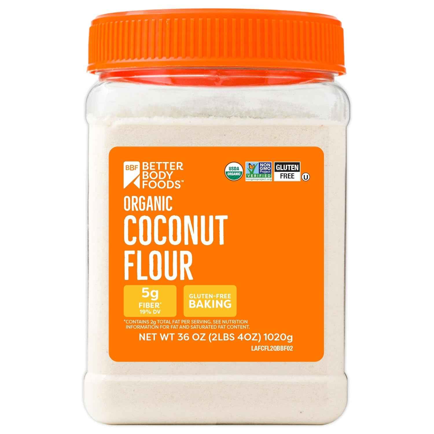 BetterBody Foods Organic Coconut Flour for Allergy-Friendly School Snacks and Family Treats