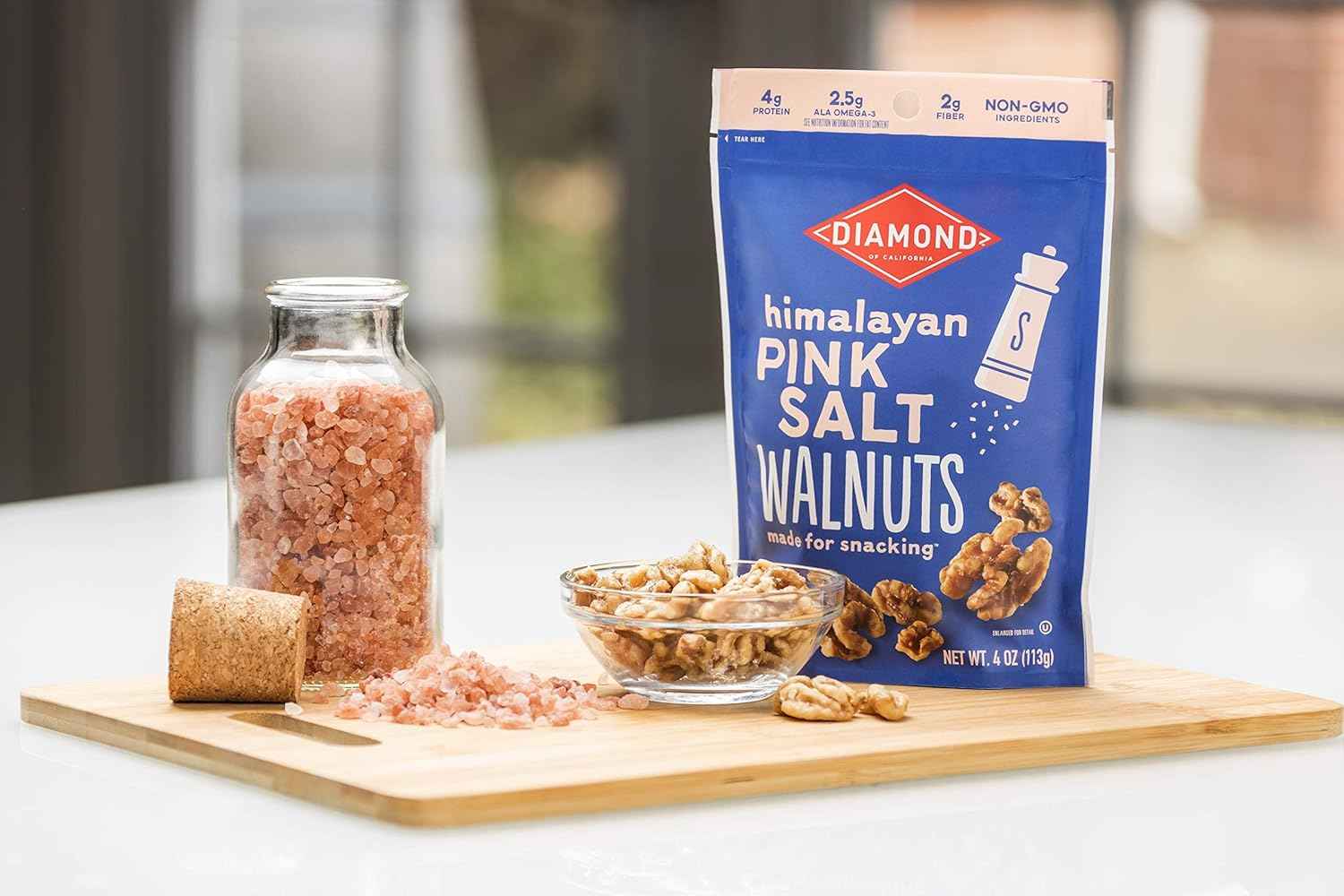 Diamond of California Himalayan Pink Salt Walnuts – Office Desk Drawer Snack for Focused Workdays