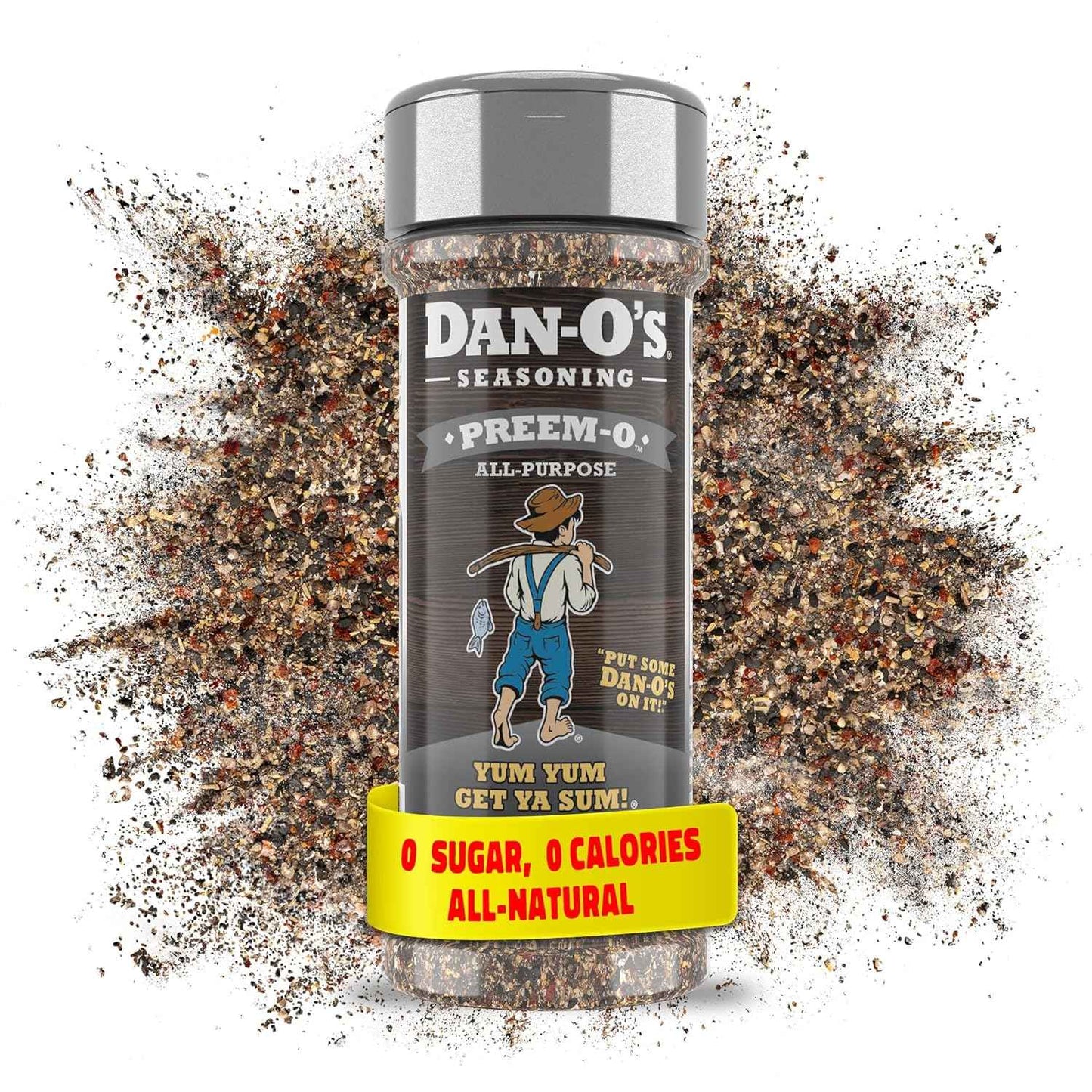 Dan-O's Preem-O Seasoning – Patio BBQ Spice Blend for Chicken and Veggies, Kosher and Sugar Free, 2.5 oz