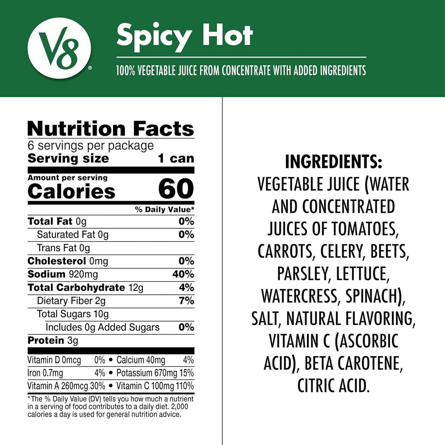 V8 Spicy Hot 100% Vegetable Juice – Housewarming Gift Basket Add-On for the New Home Chef