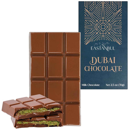 Eastanbul Pistachio Kunafeh Chocolate Bar – Elegant Housewarming Gift for Women and Mom, Viral Middle Eastern Candy