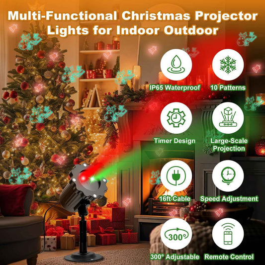 Housewarming and Holiday Gift Idea – Waterproof Christmas Light Projector with Timer for Busy Families and First Time Homeowners