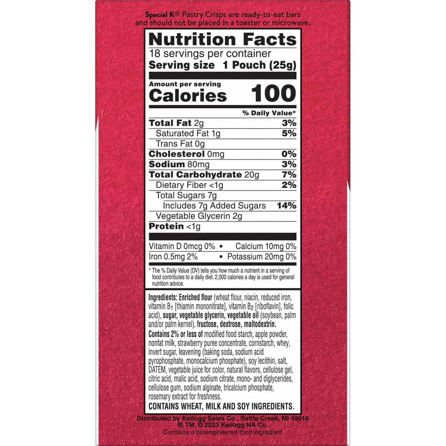 Special K Bar Pastry Crisps, Strawberry – Travel-Friendly Snack for Road Trips and Car Cup Holders