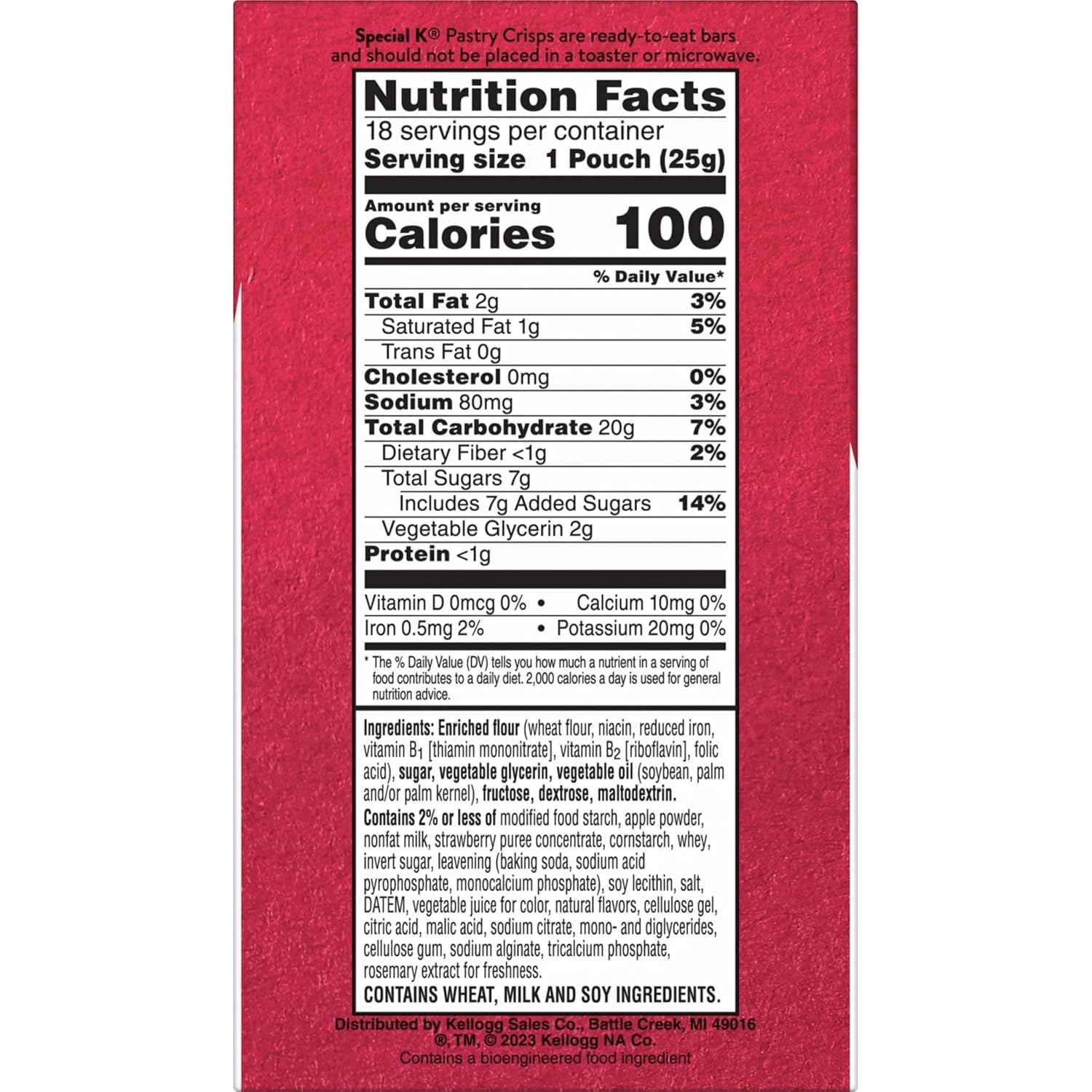 Special K Bar Pastry Crisps, Strawberry – Travel-Friendly Snack for Road Trips and Car Cup Holders