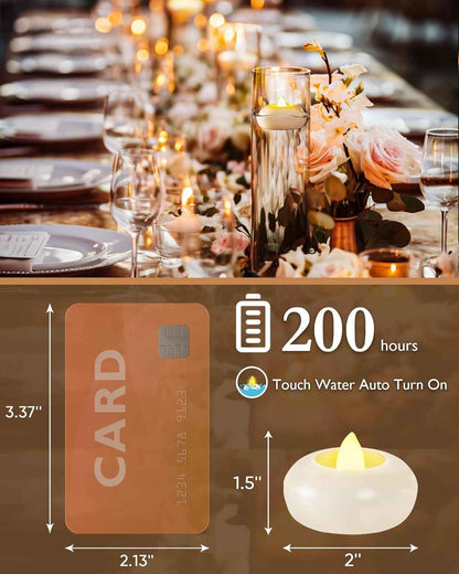 Homemory Waterproof LED Floating Candles – All-Weather Patio and Poolside Ambiance for Outdoor Entertaining