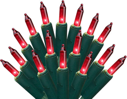 Holiday Pride Red Mini Christmas Lights - Cozy Living Room Tree Decor, 100 Count Indoor String Lights on Green Wire