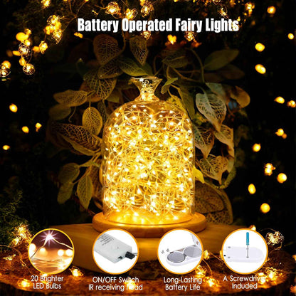 Brightown Silver Wire Fairy Lights – Minimalist Bedroom Decor with Invisible Cord Design