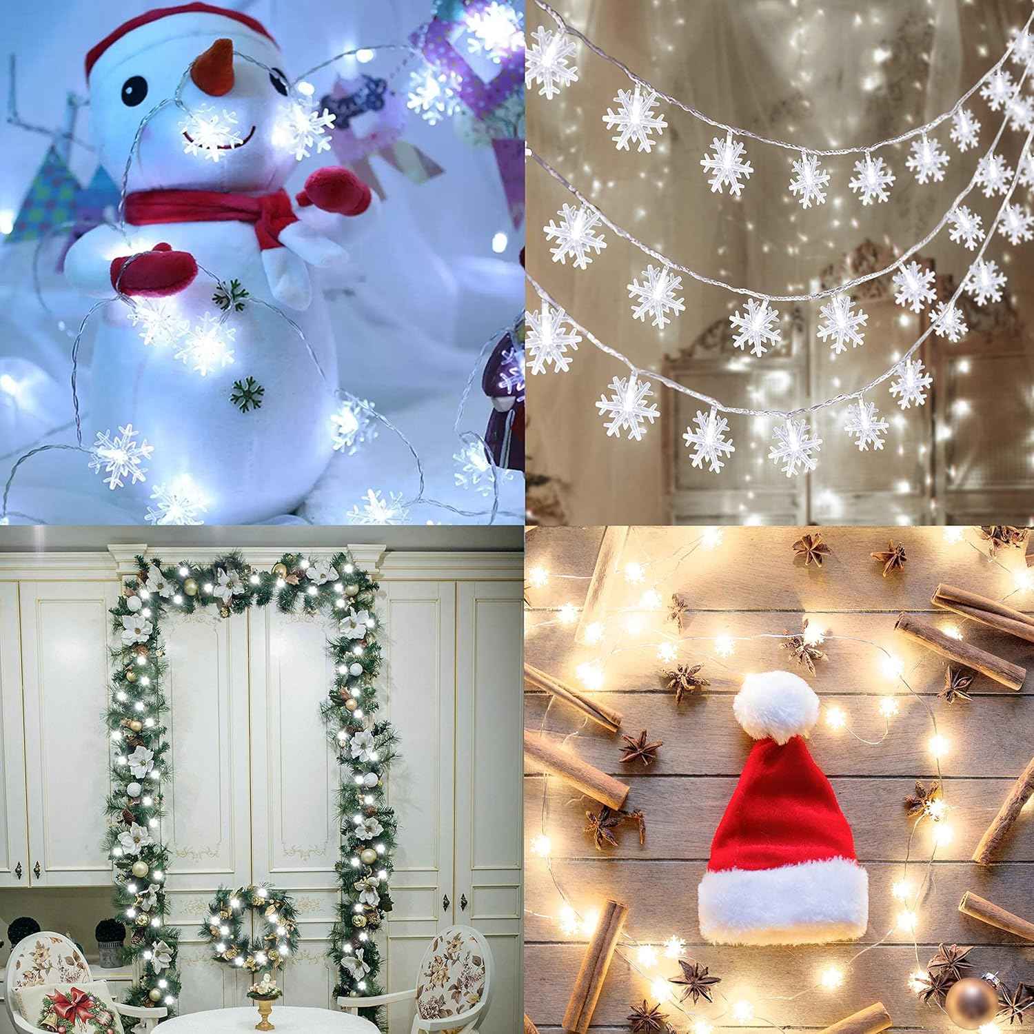 Snowpin 100 LED Snowflake Lights – Hostess Gift for Housewarming and Holiday Parties, Ready to Gift Winter Decor