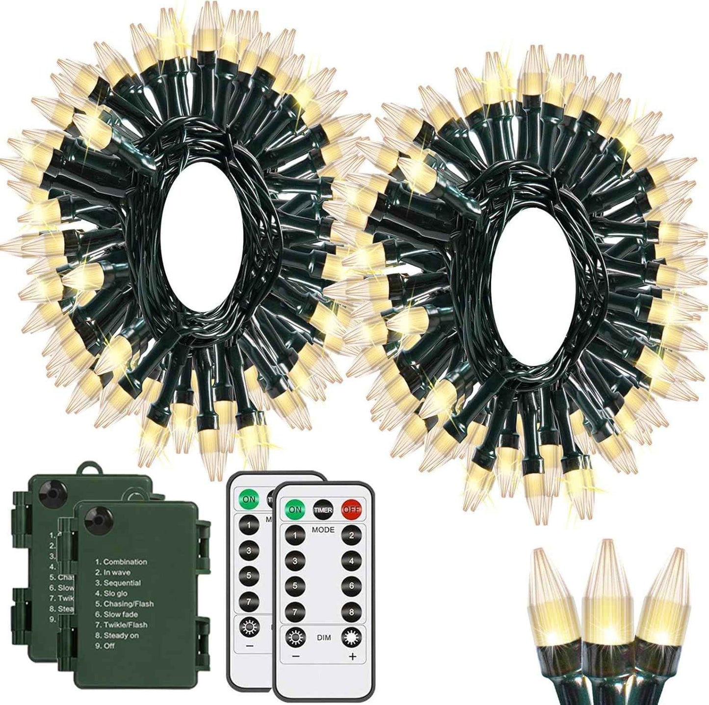Solhice 20ft Battery Patio String Lights – Waterproof Warm White Twinkle for Deck, Porch, and Fence