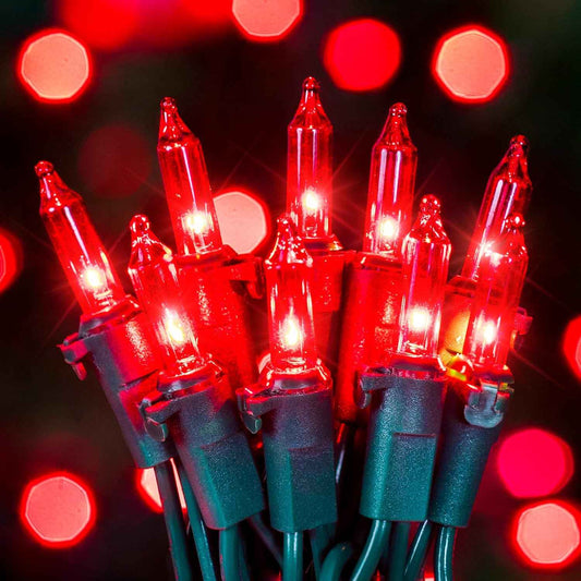 Hopolon Red Mini String Lights 2-Pack – Cozy Bedroom Aesthetic Decor, 13ft Incandescent Bulbs for Living Room and Mantel