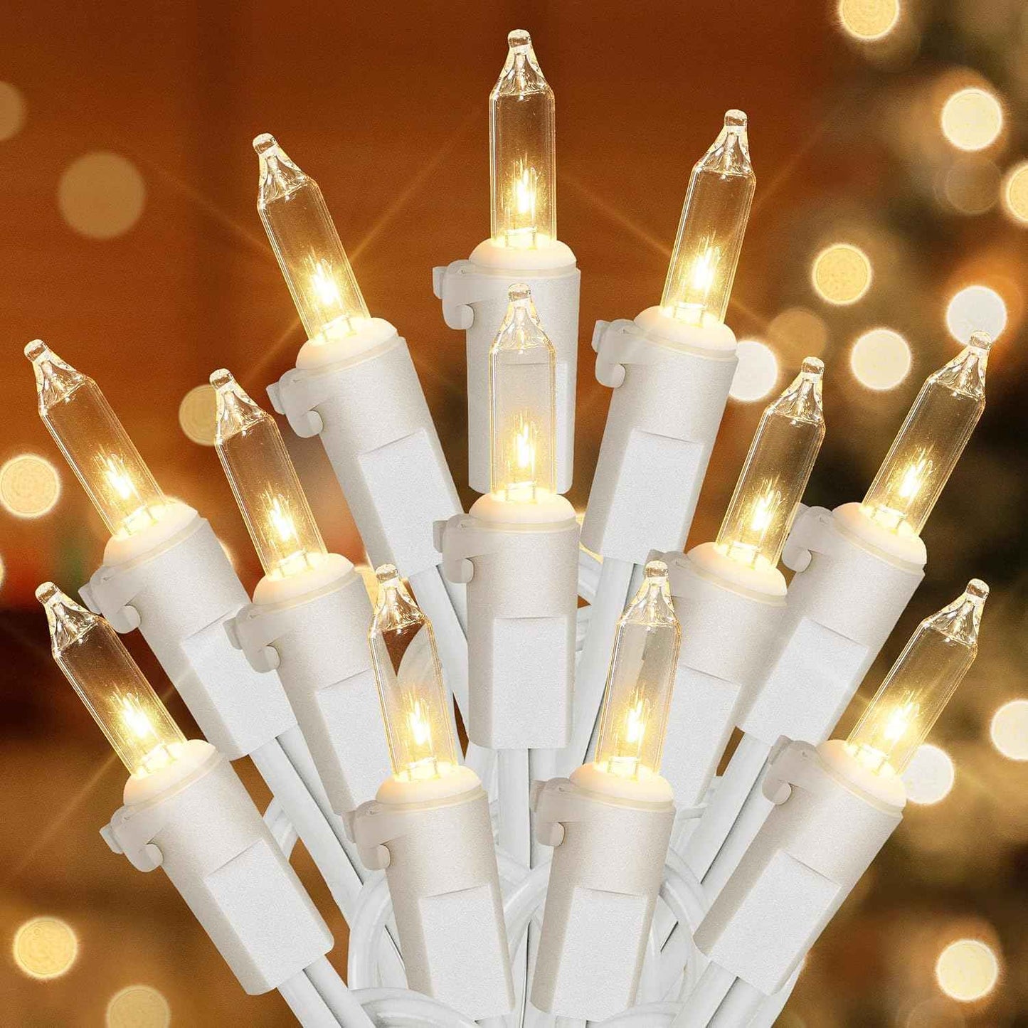 Hopolon Cozy Bedroom String Lights – 2-Pack 50 Mini Incandescent Bulbs, Warm White 3000K Glow for Living Room Aesthetic