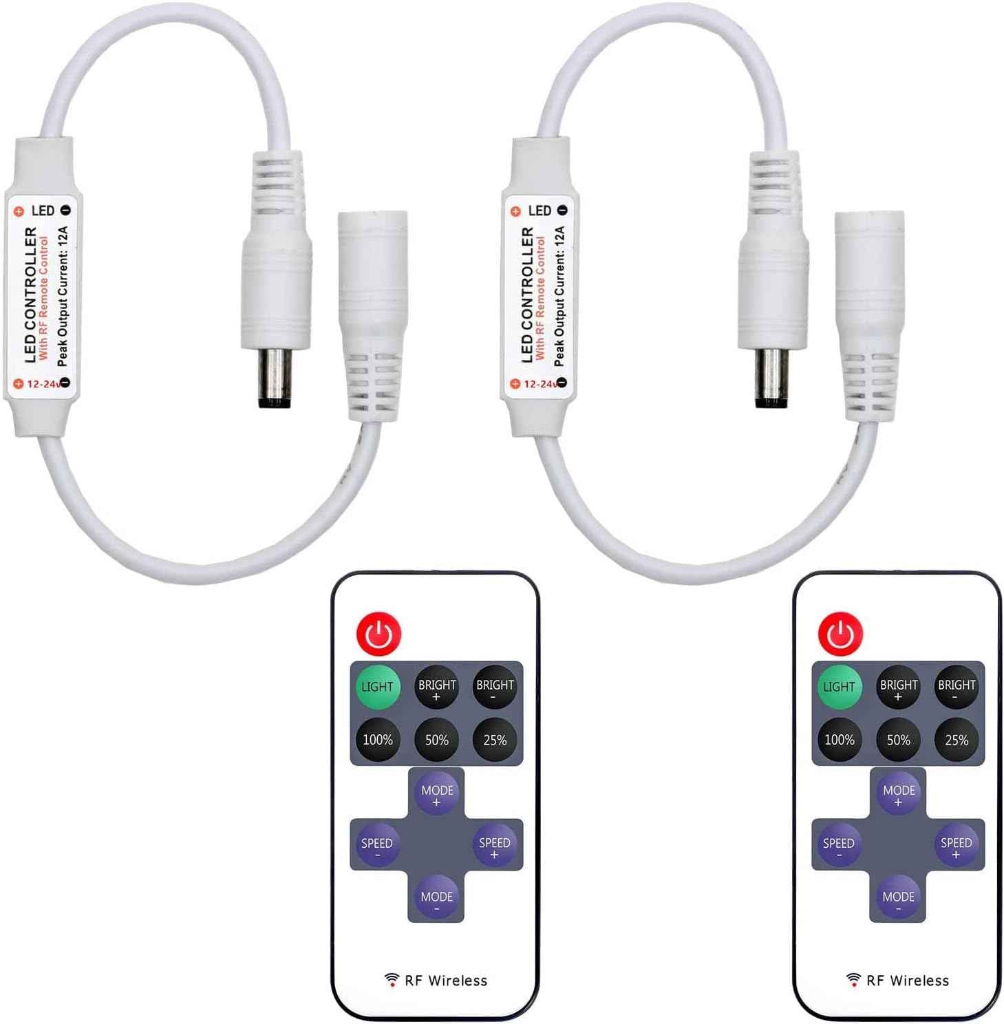 Aubric Mini RF LED Dimmer Set – Living Room Accent Lighting Remote for 5630 3014 Wall Washer Strip Setup