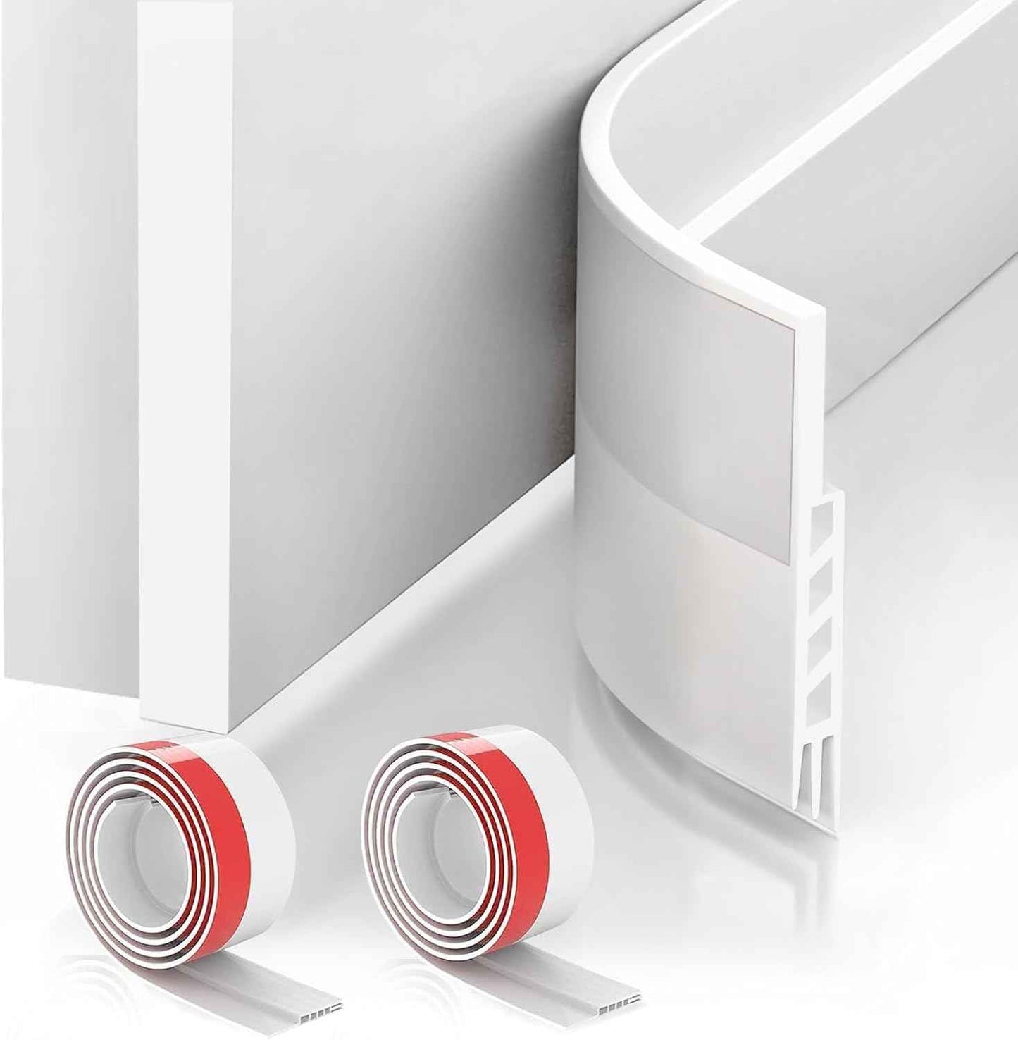 Suptikes Door Bottom Seal for Living Room Aesthetic, Cut-to-Fit Silicone Draft Guard in Black