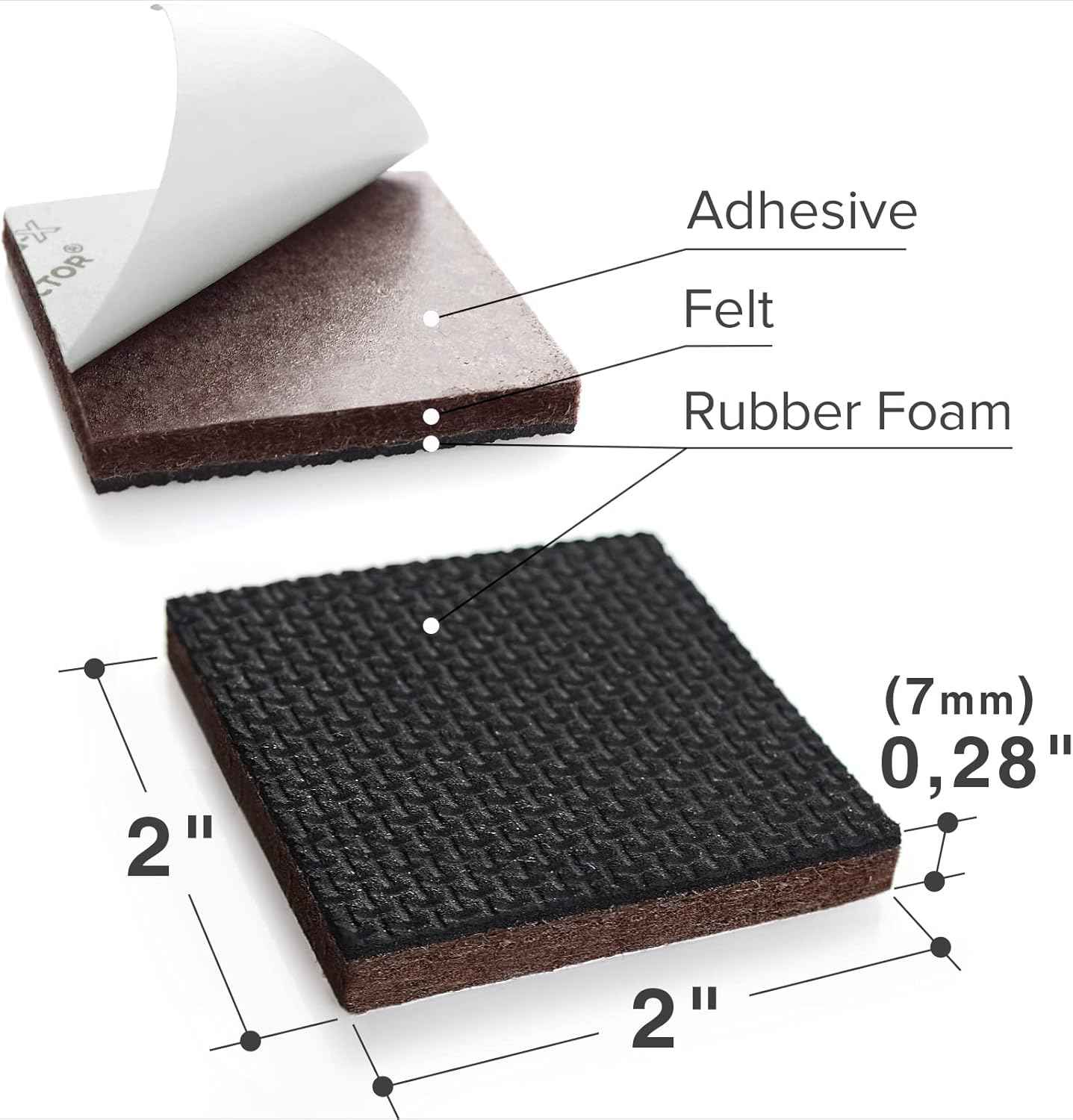 X-PROTECTOR Non Slip Furniture Pads – Minimalist Floor Protector, Clean Lines Under Every Chair
