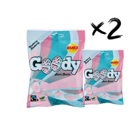 Bubs Goody Sour Ovals Raspberry Caramel – Picnic Candy 2-Pack for Summer Outings