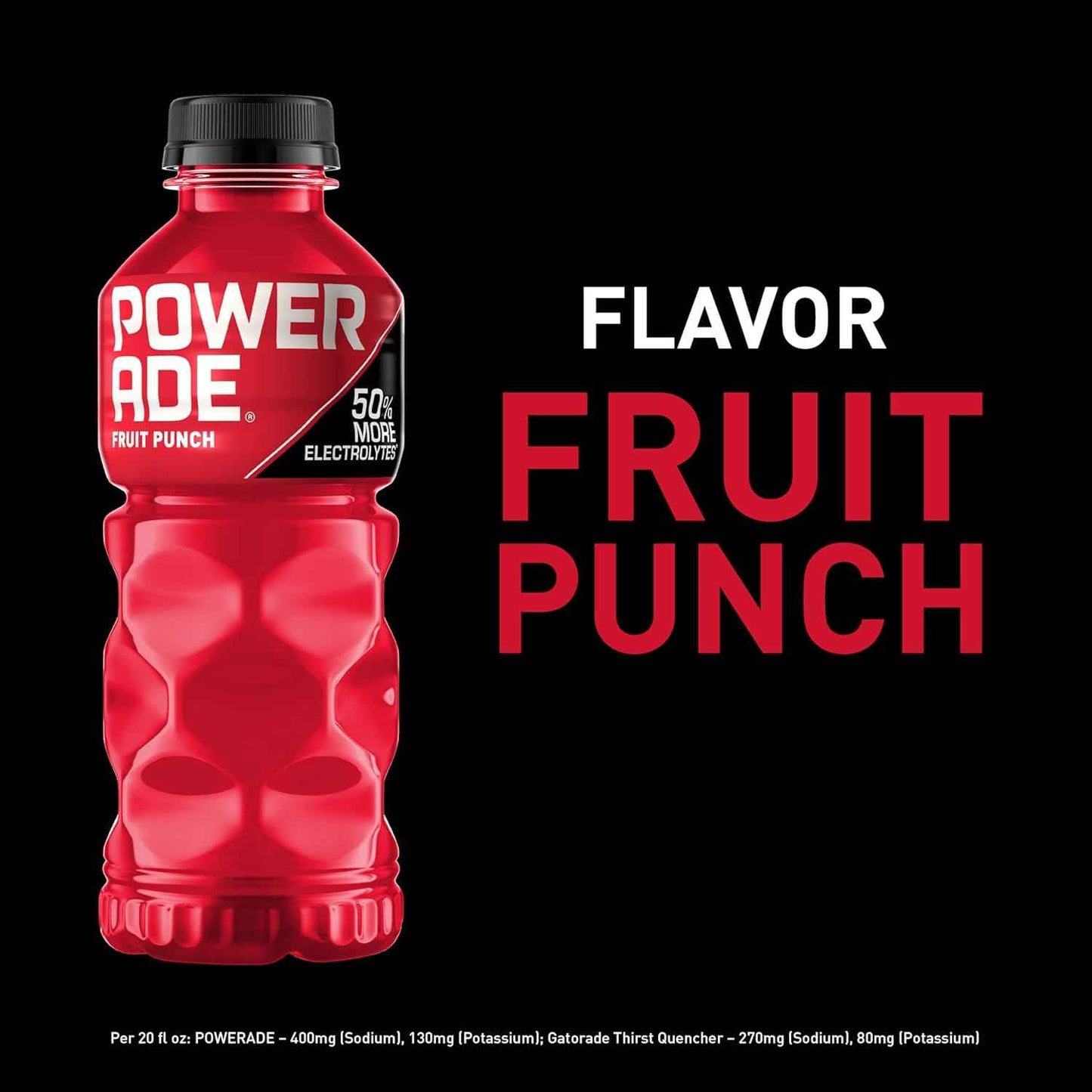 Powerade Fruit Punch – Kid-Friendly Electrolyte Drink for Lunch Boxes and Youth Sports, 20oz 8 Pack