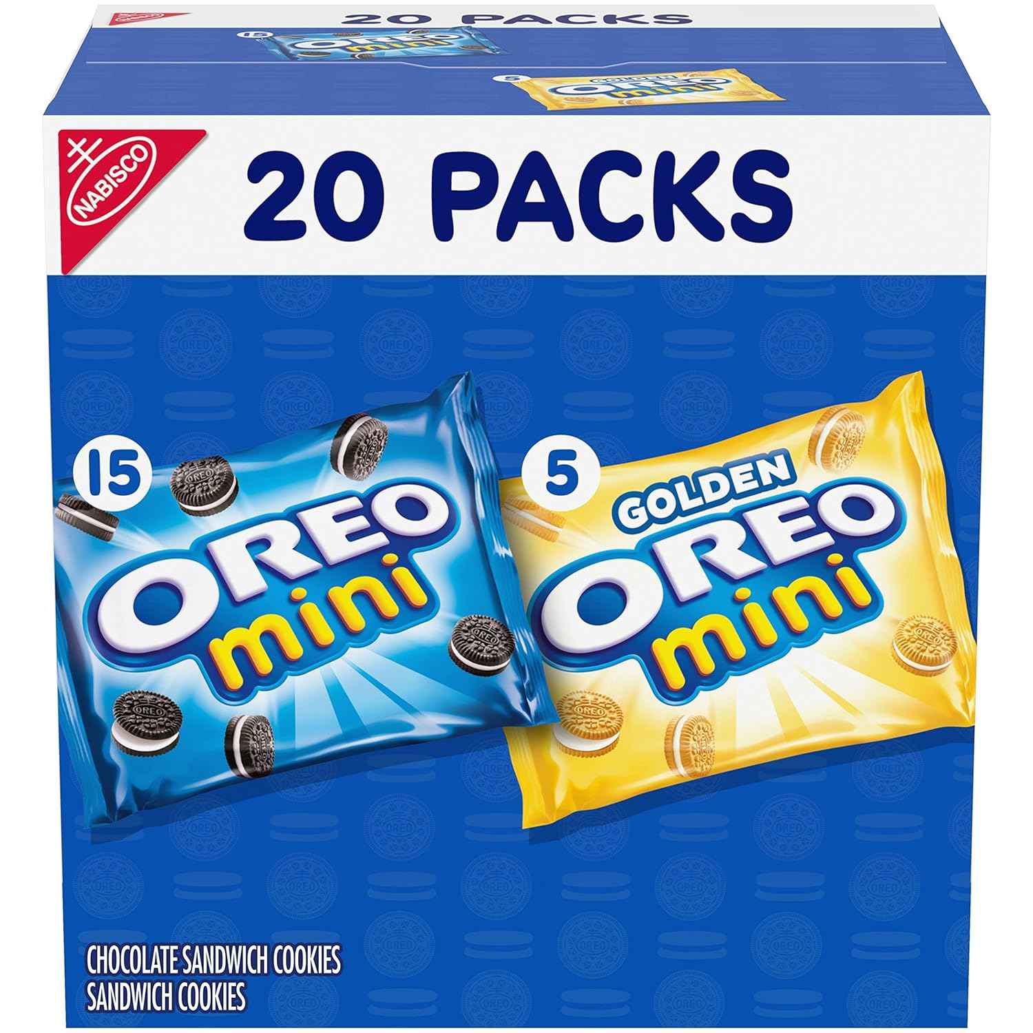 OREO Mini Mix Sandwich Cookies Variety Pack for Office Snack Drawer, Bulk 20 Pack