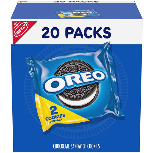 OREO Chocolate Sandwich Cookies Snack Packs – Road Trip and Commuter Snacks That Resist Crushing, 20 Travel Packs