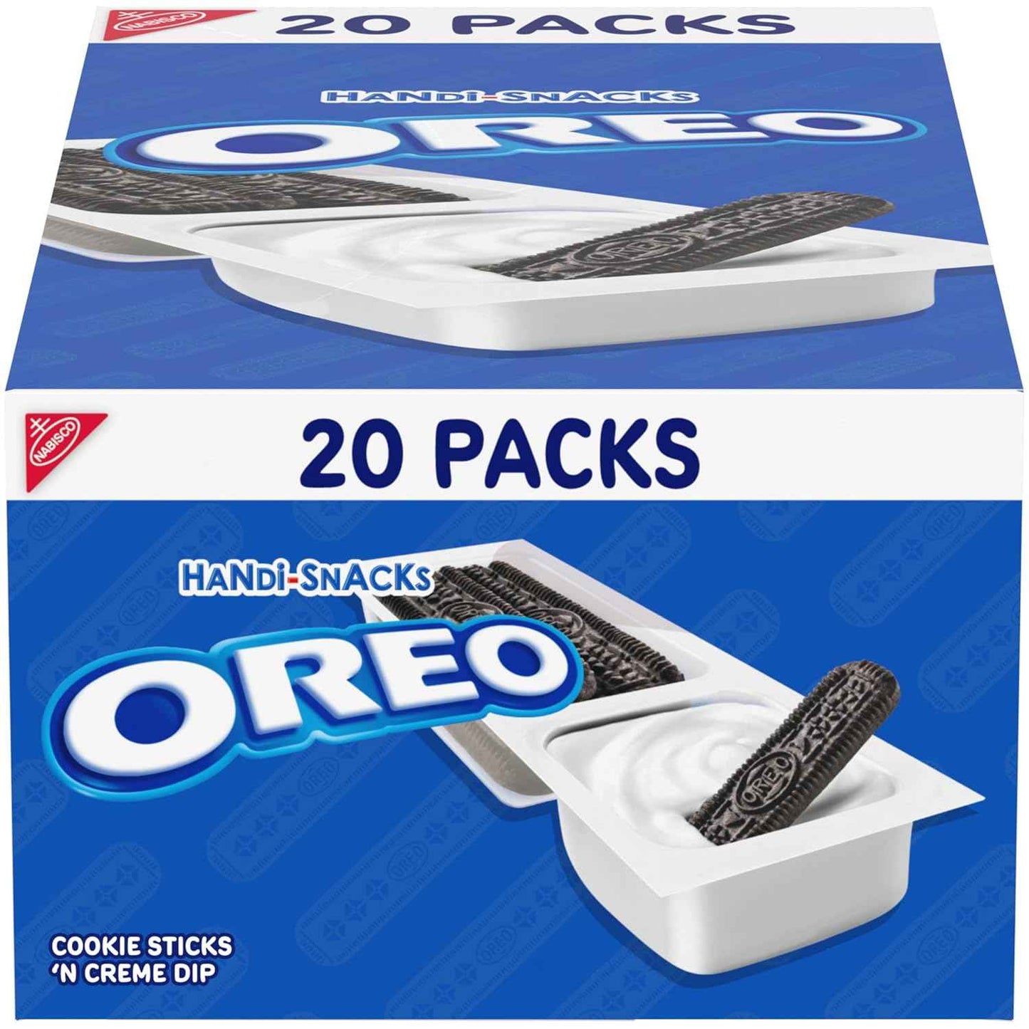 Handi-Snacks OREO Cookie Sticks 'N Creme Dip Snack Packs for Road Trips, Picnics, and Theme Park Bags, 20 Portable Packs