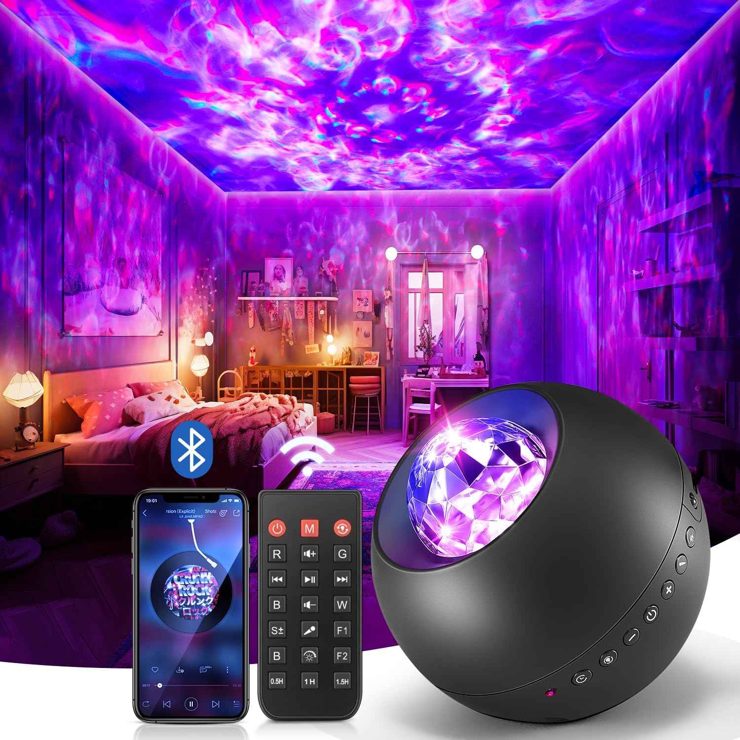 Star Night Light for Children – Child-Friendly LED Galaxy Projector with Bluetooth Speaker for Playroom and Nursery