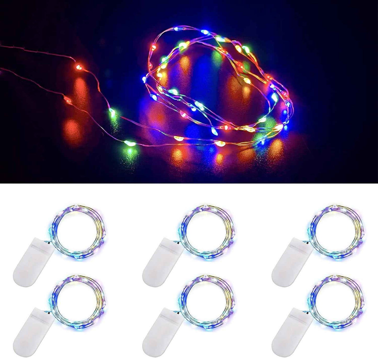 Luminara Battery Fairy Lights – Cozy Bedroom Decor with 7ft Silver Wire, Warm White Glow for Aesthetic Living Spaces