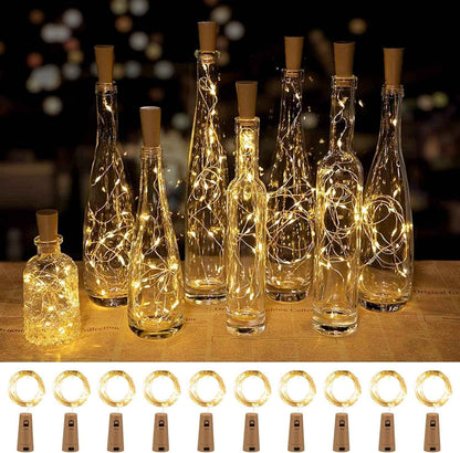 Brightown Mini LED Cork Lights – Modern Bedroom Aesthetic, 7ft Silver Wire String for Repurposed Wine Bottle Centerpieces