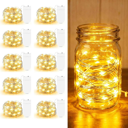 Glowia Fairy Lights Battery Operated – IP65 Waterproof 7ft 20 LED String Lights for Patio, Garden Table and Outdoor Dining, Warm White