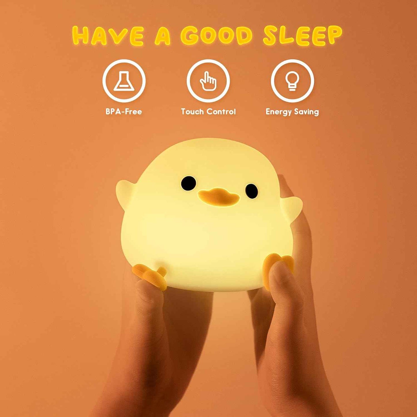 UNEEDE Cute Bean Animal Night Light – Flameless Silicone Lamp for Kids' Room and Bedroom, Cool-to-Touch Safe Bedside Light