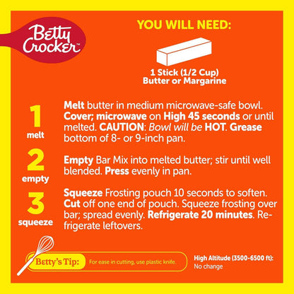 Betty Crocker REESE'S No-Bake Peanut Butter Bars – Low-Mess Desk Treat for Conference Room Meetings, 17.3 oz