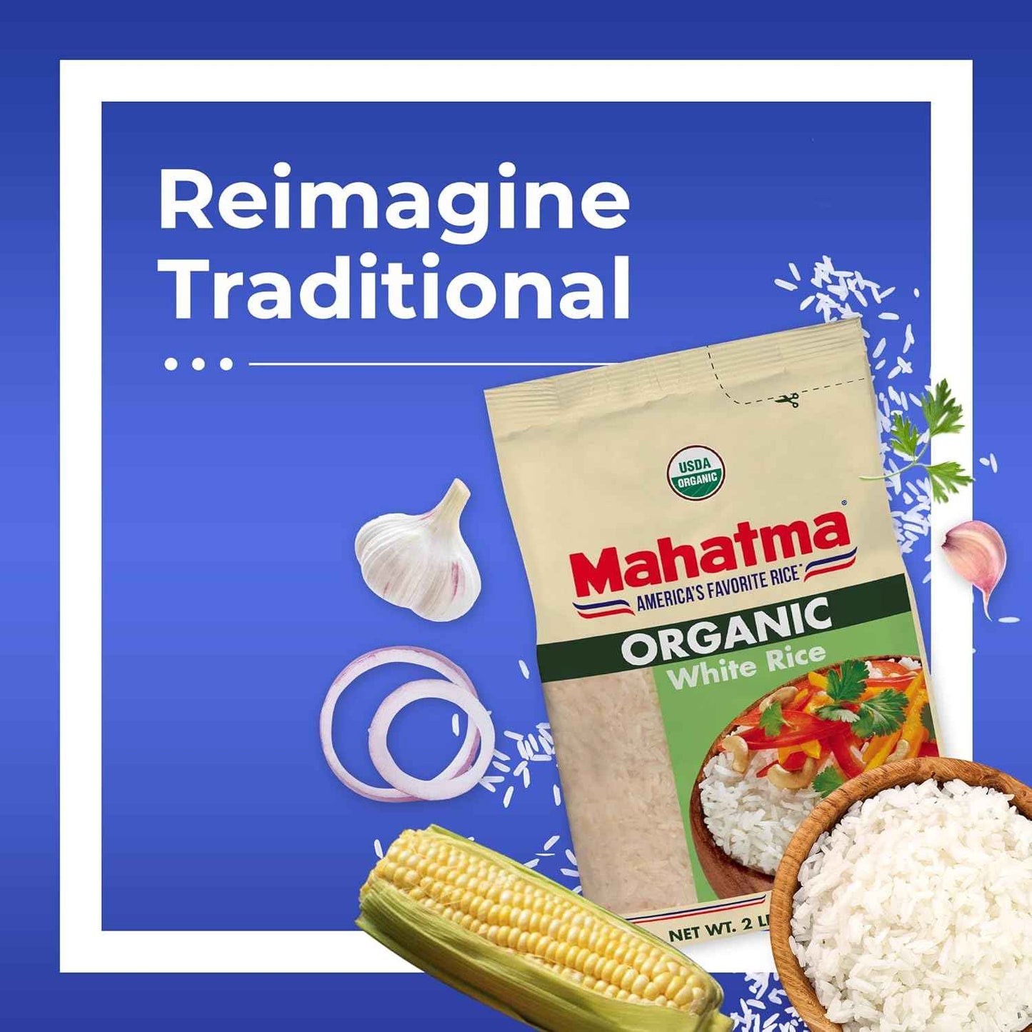 Mahatma Organic White Rice, 2lb – Everyday Family Dinner Side Dish Staple