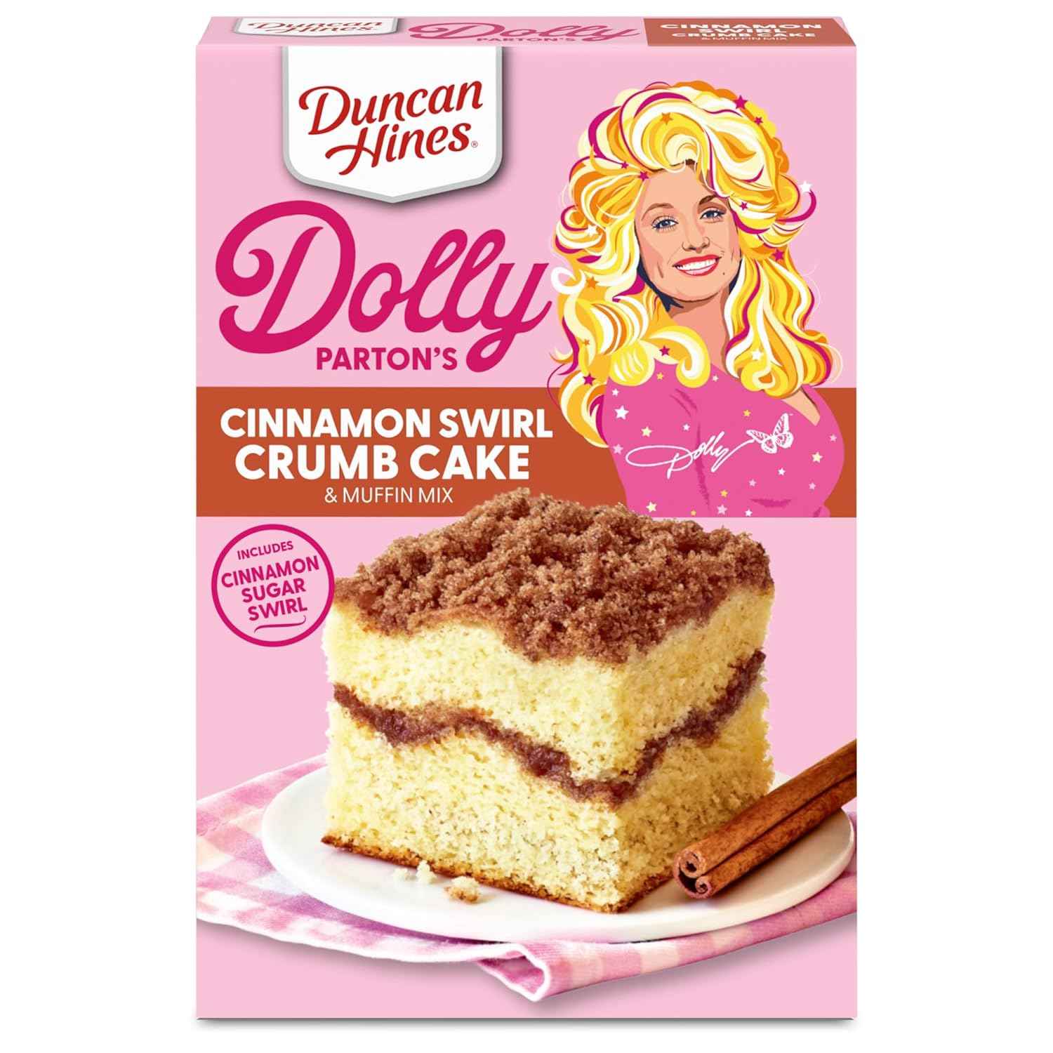 Duncan Hines Dolly Parton's Cinnamon Swirl Crumb Cake & Muffin Mix — Showpiece Pantry Bake for a Styled Coffee Bar