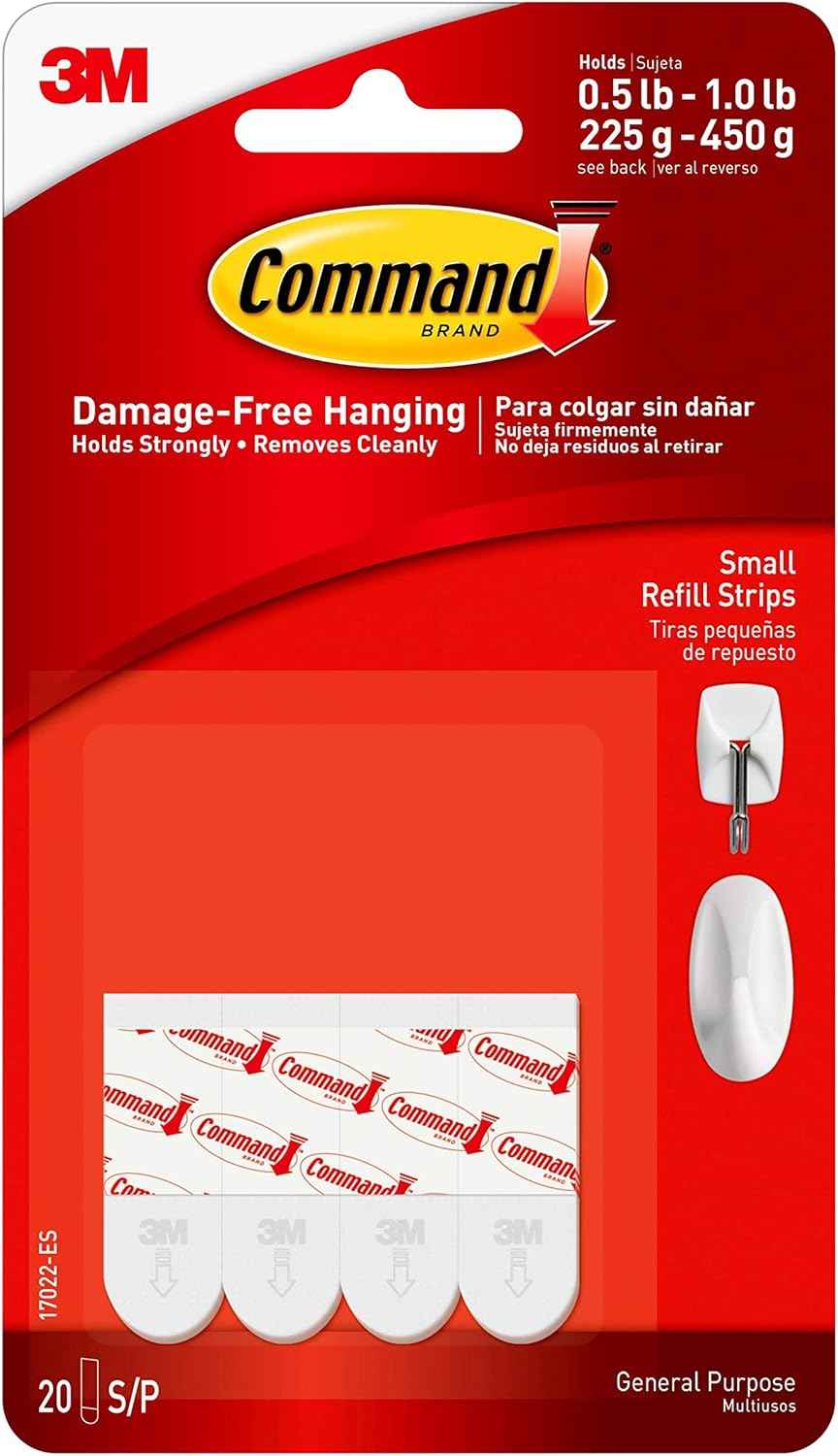 Command Small Refill Strips – Damage-Free Hook Refills for an Organized Home Office and Study Area