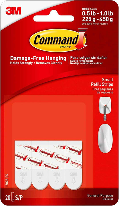 Command Small Refill Strips – Damage-Free Hook Refills for an Organized Home Office and Study Area