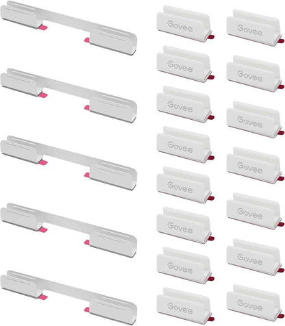 Govee Neon Rope Light Mounting Brackets – Bedroom Accent Wall Clips for H61D3 H61D5 H61D6, 20pcs White Holders for Cozy Ambient Lighting