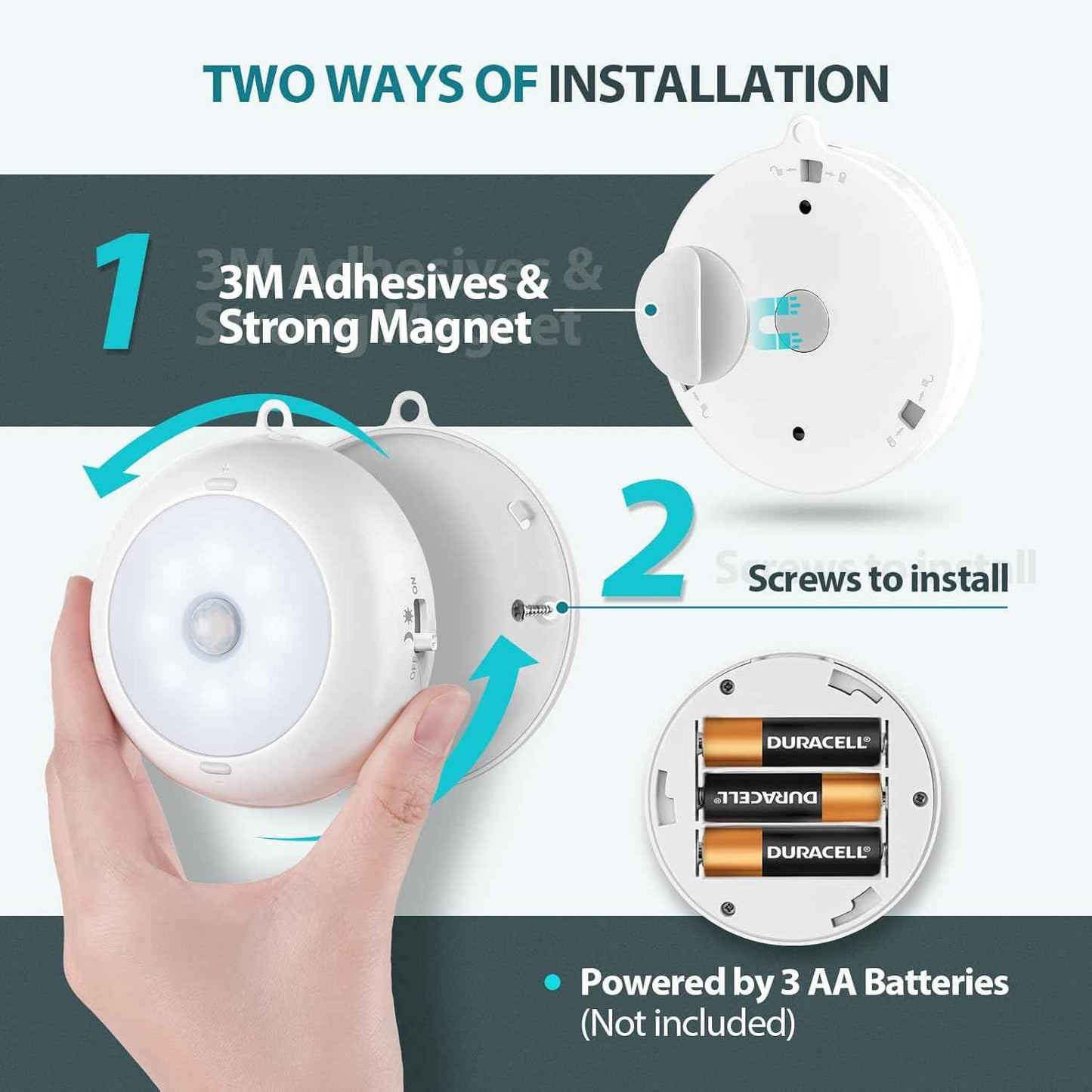 LumeSync Motion Sensor Puck Light – Clean Line Under Cabinet and Closet Lighting, Matte White Minimalist Design, Battery