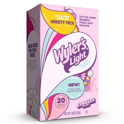 Wyler's Light Singles to Go Powder Packets – Fun Stocking Stuffer and Birthday Gift for Water Bottle Enthusiasts
