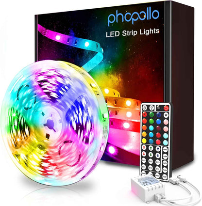 phopollo LED Strip Lights – Low Voltage 12V Flameless Mood Lighting, Safe Around Kids and Pets