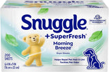 Snuggle SuperFresh Dryer Sheets – Self-Care Laundry Ritual for Bedroom Linens, 200 Count Morning Breeze