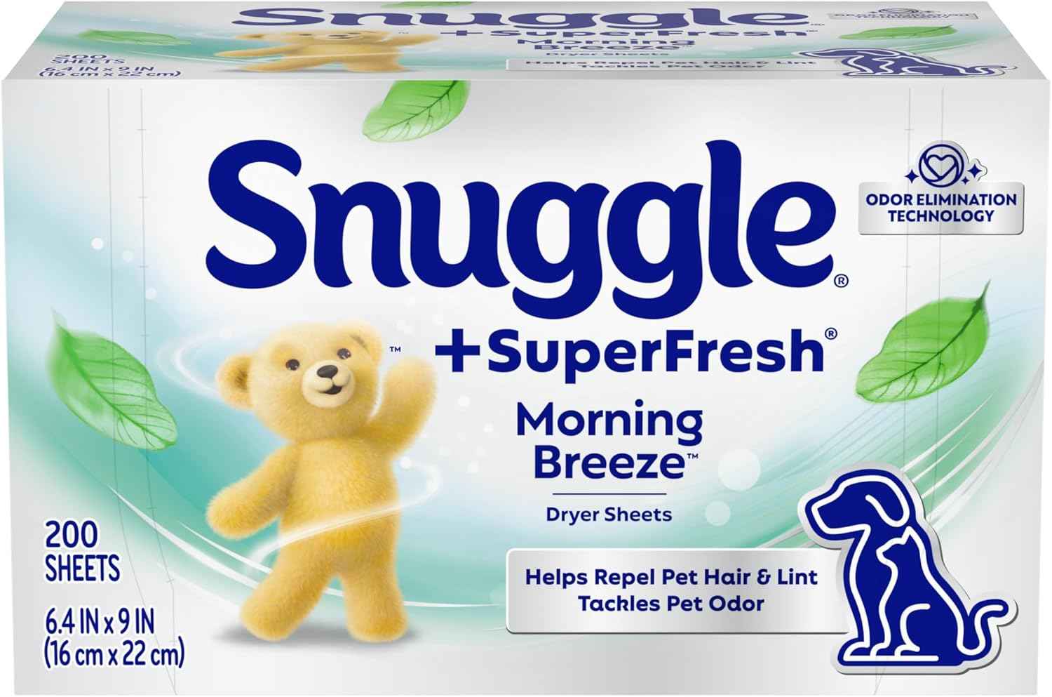 Snuggle SuperFresh Dryer Sheets – Self-Care Laundry Ritual for Bedroom Linens, 200 Count Morning Breeze