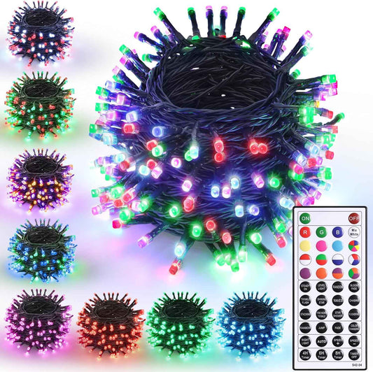 Joomer RGB String Lights 66FT 200 LED Indoor Decor with 16 Colors Remote Timer for Bedroom Living Room Cozy Ambiance