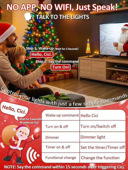 Cici Voice Controlled Kids Room Lights – Safe No Flame Multicolor String Lights for Nursery & Playroom