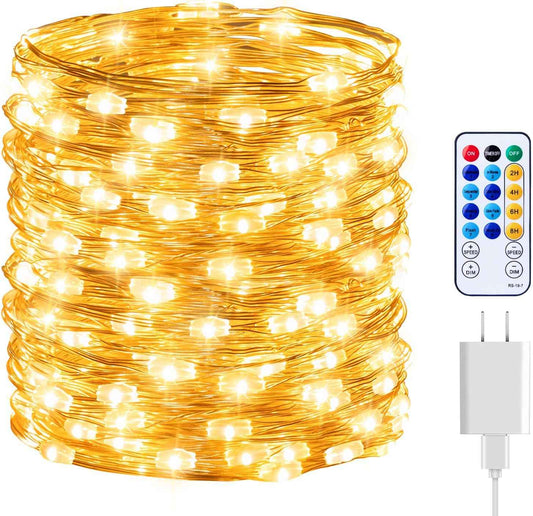 Aurora Glow Fairy Lights – 66ft Twinkle String for Cozy Bedroom Decor and Living Room Ambiance, USB Plug-in with Remote